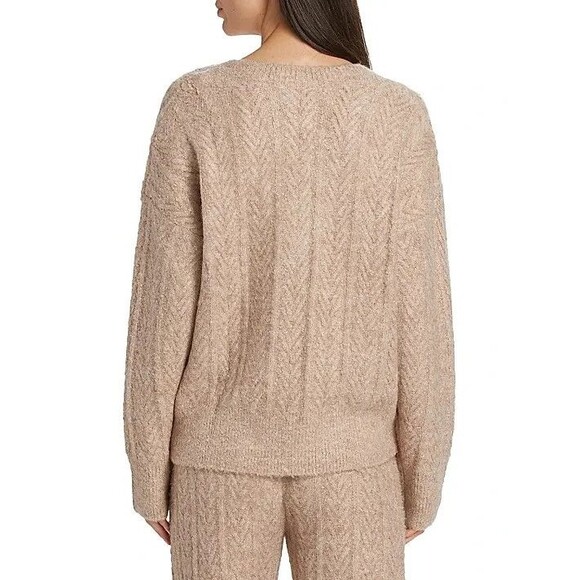 Stellae Dux Women’s V-Neck Cable-Knit Sweater - Picture 6 of 10